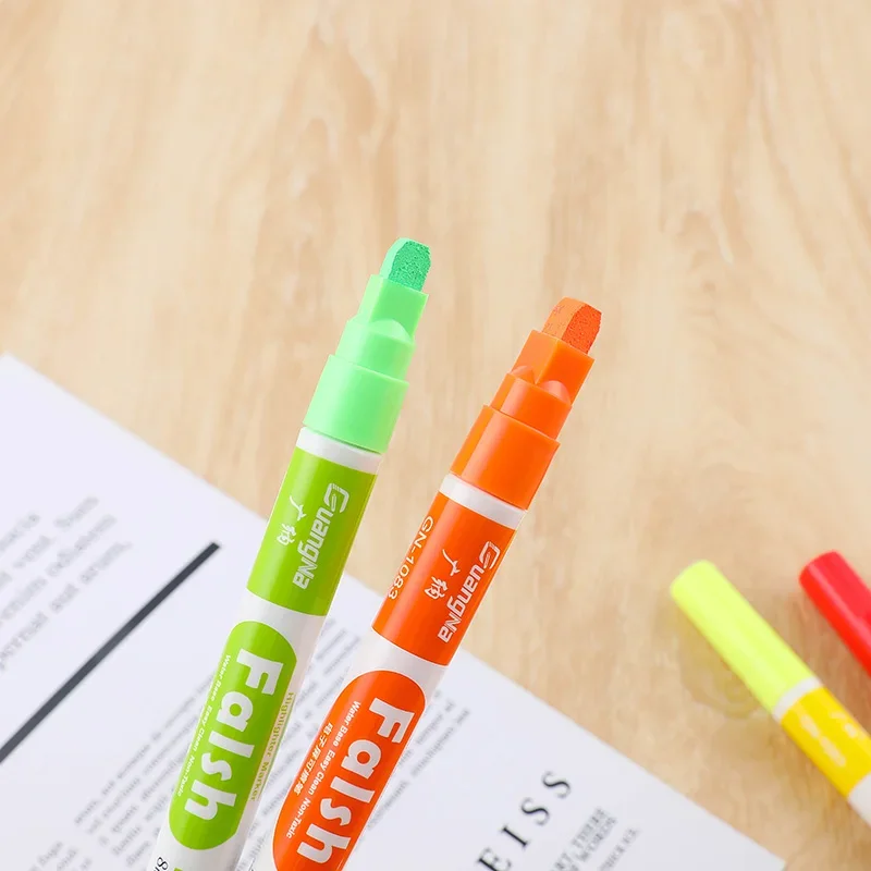 플래시 컬러 액체 초크 지울 수 있는 하이라이터, 어린이 그림 펜, 먼지 방지 보드, 초크 마커 문구, 12 색 + 1 개