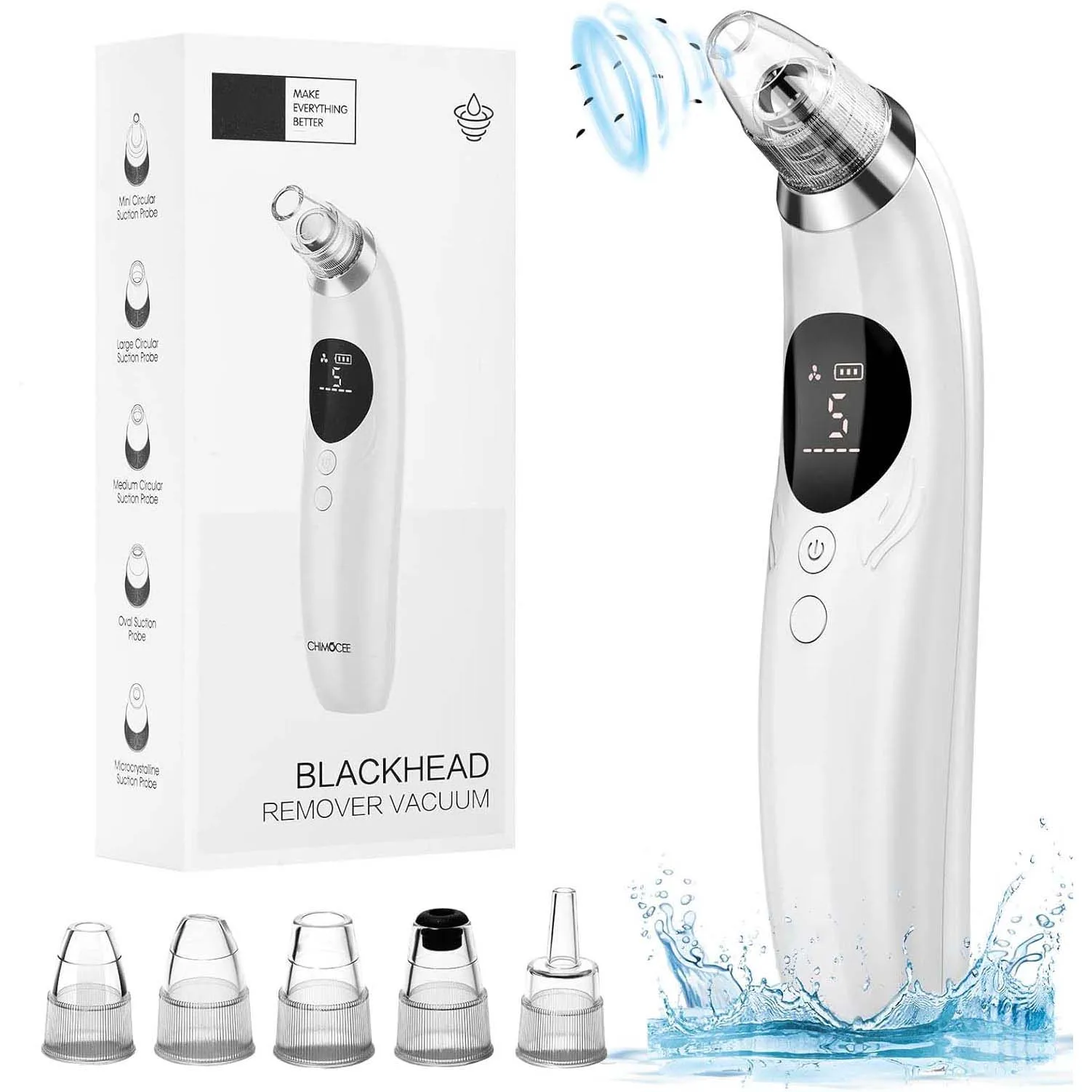 Remover Pore Vacuum Upgraded Black Head Remover for Face Electric Acne Comedone Whitehead Extractor Tools 5 Probes & Levels blackhead remover acne remover facial pore cleanser