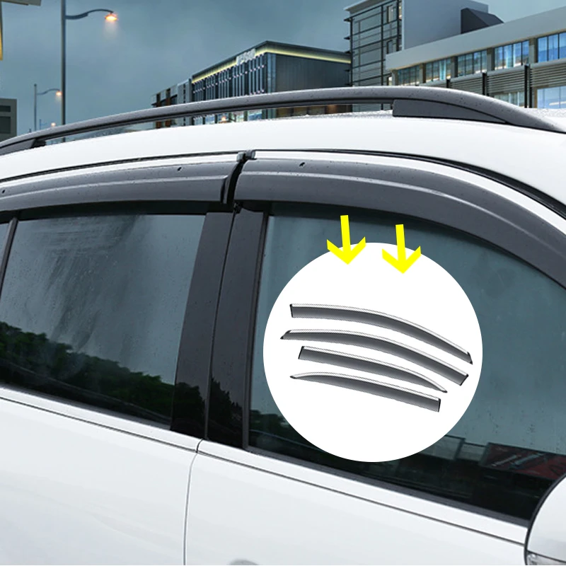 Deflectores De Lluvia Y Sol Para VW Passat 2012-2018 - Viseras Estilo Mugen, 4 Piezas Humo, Adhesivas
