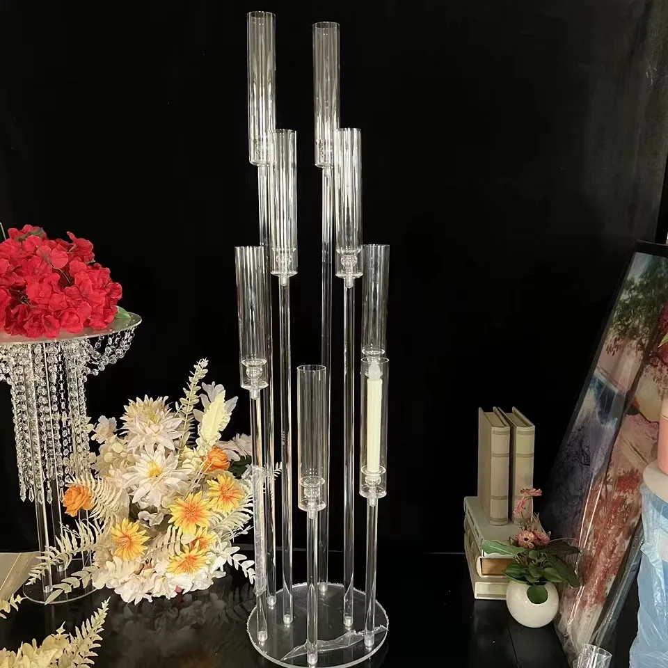 

5pcs 10pcs Wedding Decoration Centerpiece Candelabra Clear Candle Holder Acrylic Candlesticks for Weddings Event Party