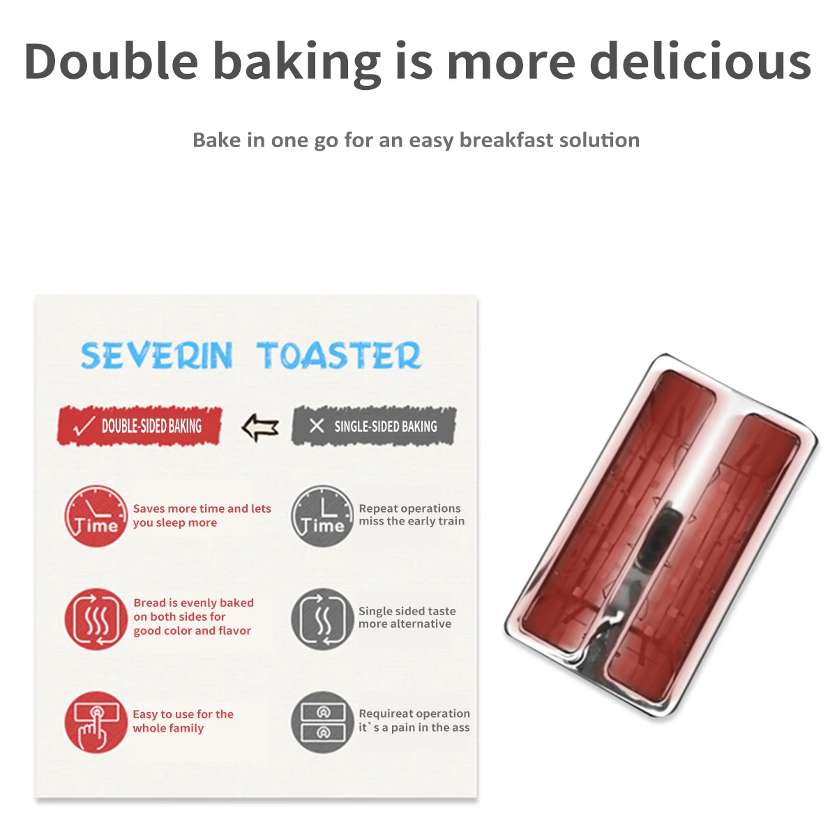 Electric Toaster Machine Home Automatic Small Stainless Steel Two Slice Toaster Breakfast Machine