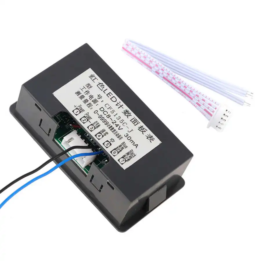 DC LED Digital Display 4 Digit 0-9999 Up/Down Plus/Minus Panel Counter Meter with Cable Kathlen Digital Counter DC LED Digital Display 4 Digit 0-9999 Up/Down Plus/Minus Panel Counter Meter with Cable Kathlen Digital Counter