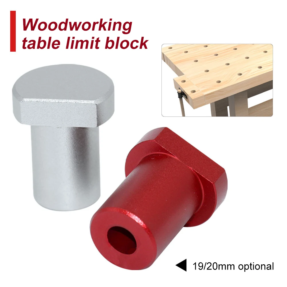 UYANGG Aluminum Alloy Workbench Peg Brake Stops Bench Clamp 19/20mm Dog Woodworking Table Limit Block Workshop Tenon Stopper