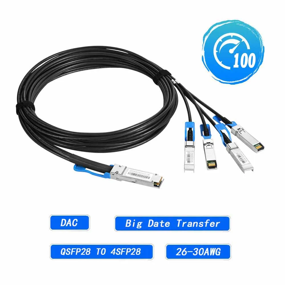 

Кабель 5 м 100G QSFP28 к 4x25G SFP28, кабель цап, пассивное прямое подключение, медный разрывной кабель для волоконно-оптического коммутатора Cisco