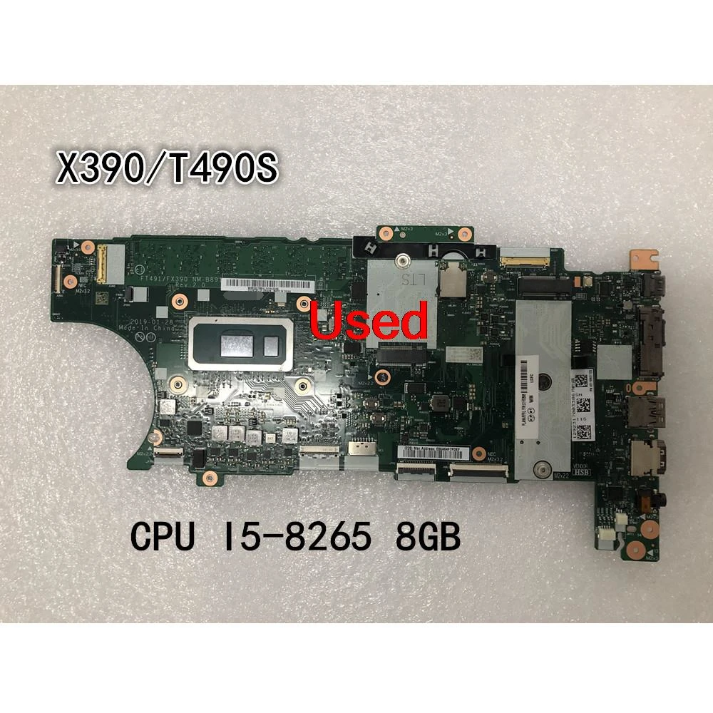 

Used For Lenovo ThinkPad X390/T490S Laptop Motherboard Mainboard CPU I5-8265/8365 8GB FRU 01HX898 01HX922