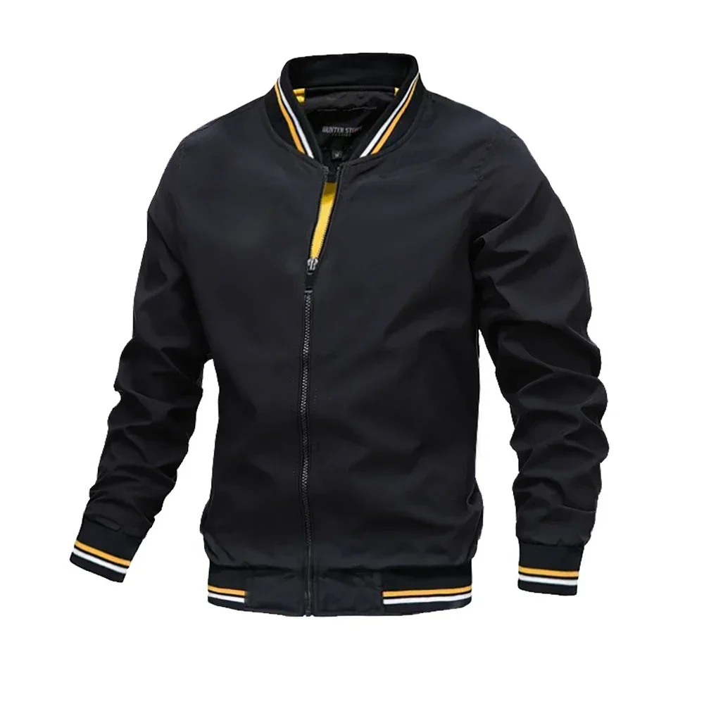 Men Bomber Jackets Spring Autumn Golf Men's Jacket Bomber Casual Windbreaker Jacket Coat Zipper Stand Collar Military