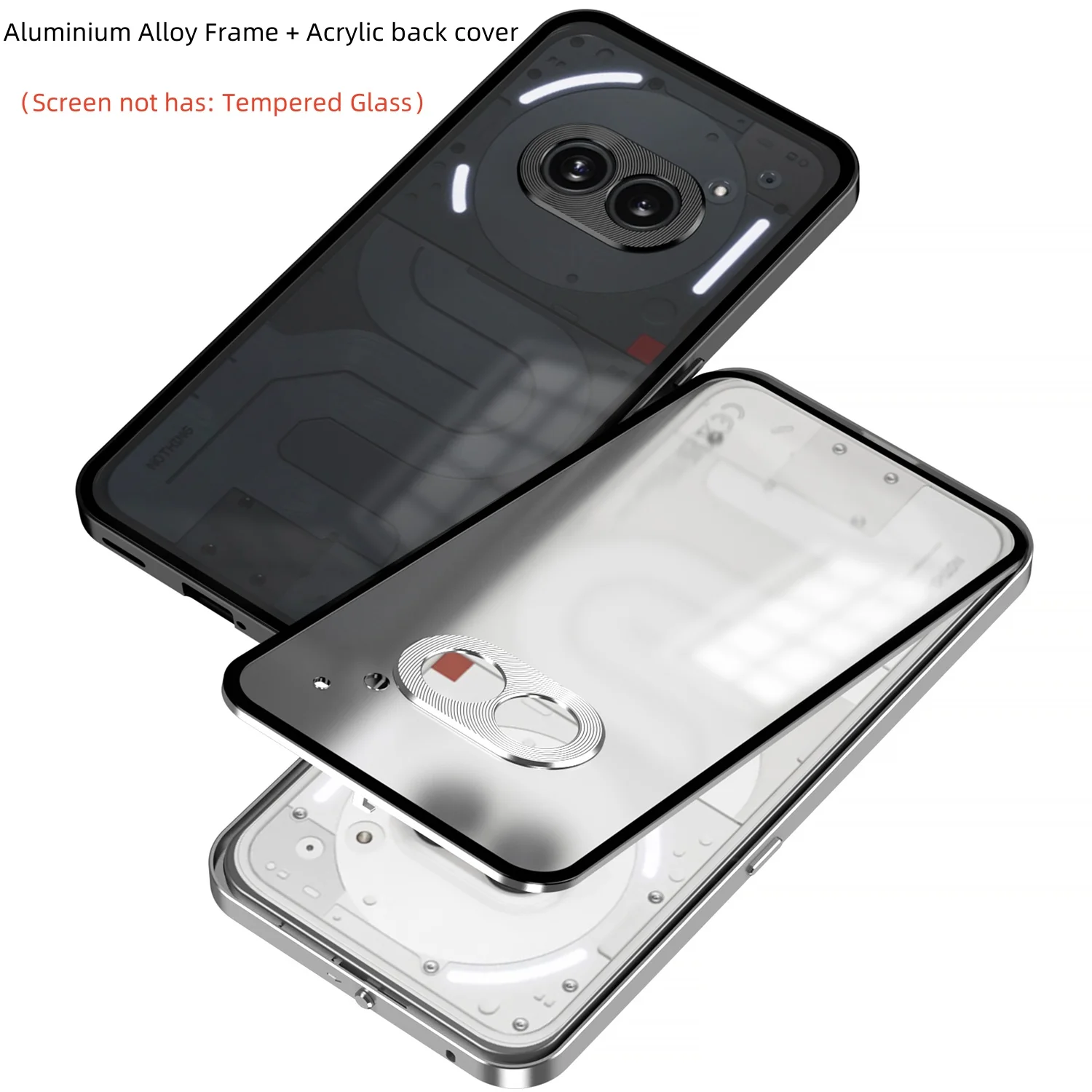 

Бампер из алюминиевого сплава с металлической рамкой + акриловая задняя крышка для телефона 2 а блесток/2 защита для телефона