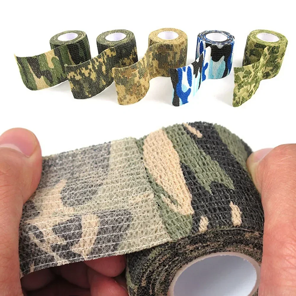 4.5M Outdoor Camouflage Tape Self-Adhesive Stretch Wrap Non-Woven Tactical Camo Bandage Hunting Gear Concealment Objects