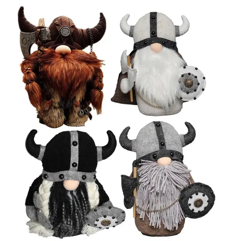 

Viking Warrior Dwarf Doll Handmade Viking Gnomes Durable Viking Warrior Gnome Doll Garden Decoration Outdoor Resin Statue