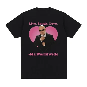 Live Laugh Love Mr. Worldwide Pitbull Graphic T-shirt Women's Hip Hop Retro Fashion T-shirt Unisex 1 Large T-shirt 1