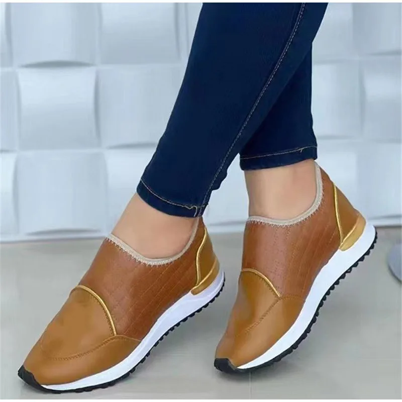 Vanessas vulcanized pu non-slip solid wedges ladies shoes