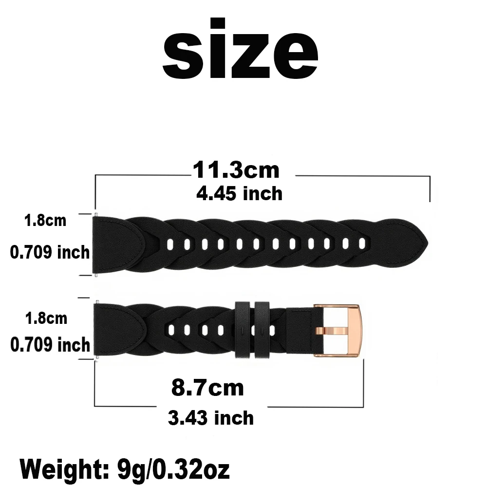 Elegant 18mm Artificial Leather Watch Strap Replacement Bracelet