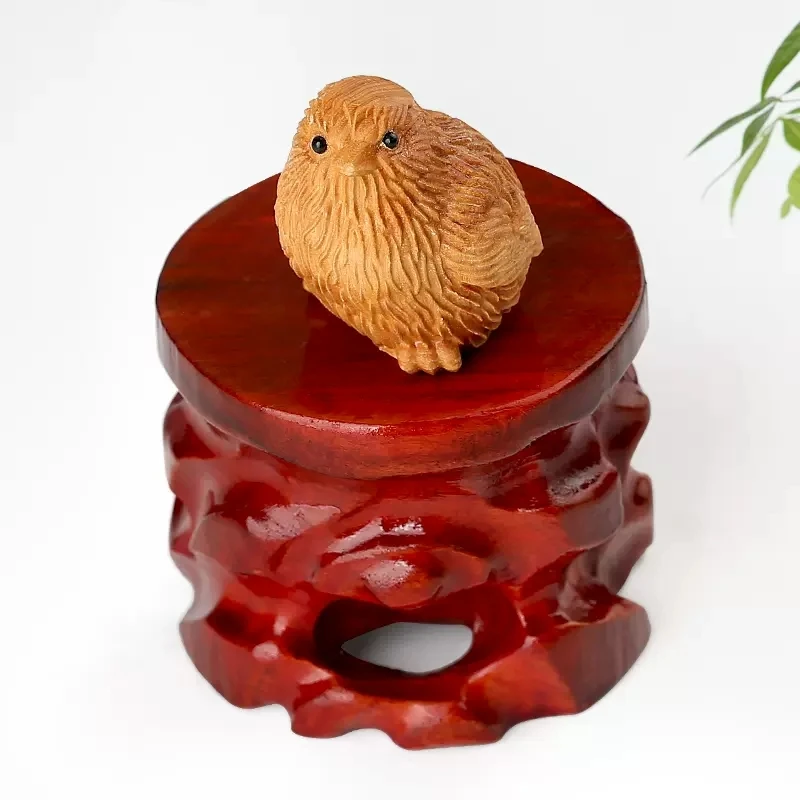 Red Wood Carving Stone Base, Single High Base, Handicraft Ornaments, Tea Pot Root Carving, Antique Wood