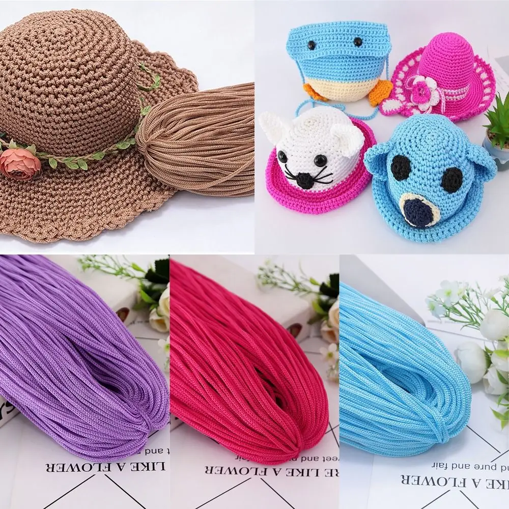 Textured 200M 3mm DIY Macrame Rope Hollow Line Hand-Woven Nylon Cord Hat Bag Shoe Doll Handicrafts Thread 5
