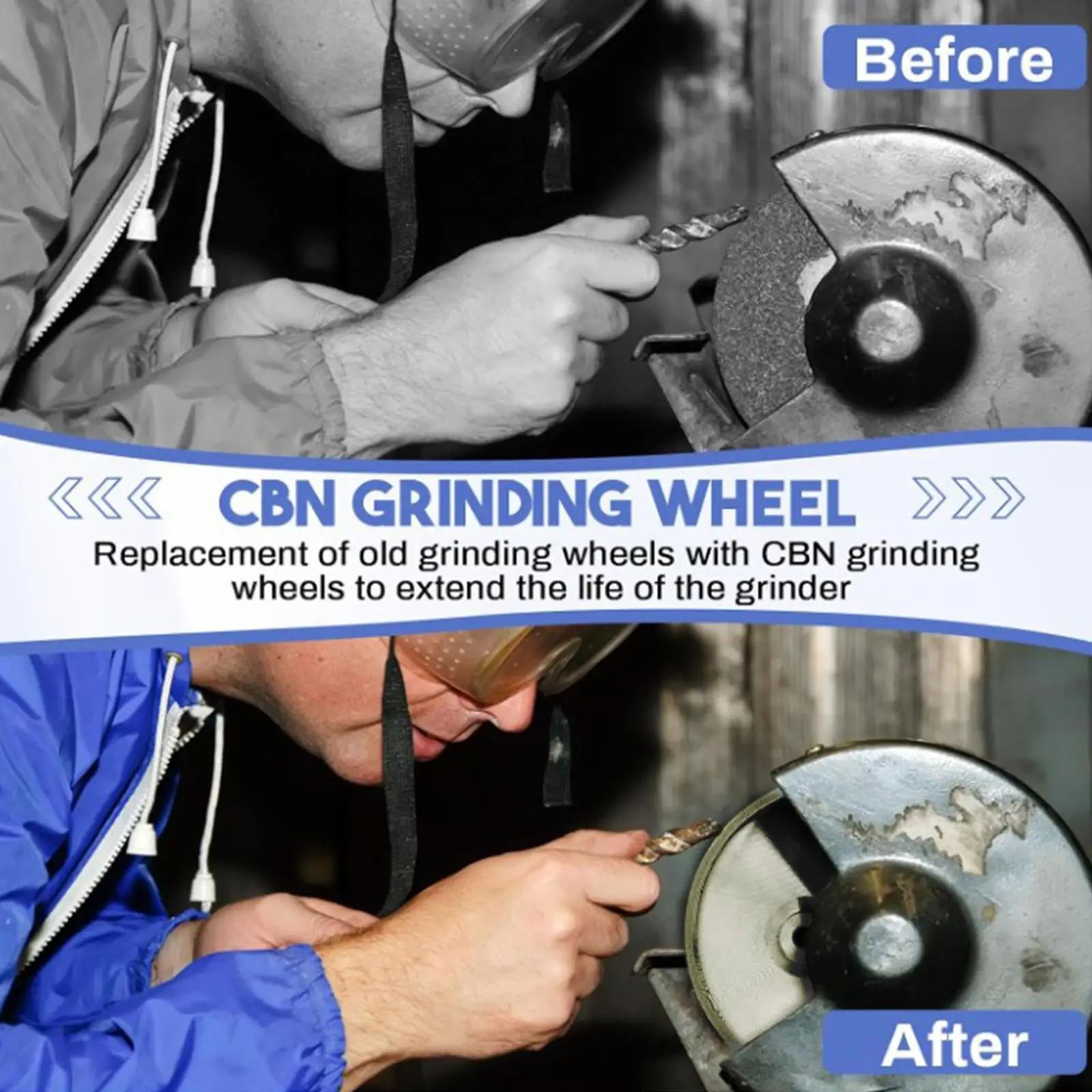 Cbn Grinding Wheel 180 Grit Sturdy Accessory 8 inch 5/8" Arbor 1"Wide for Woodturning Tools Sharpening High Speed Steel Tools