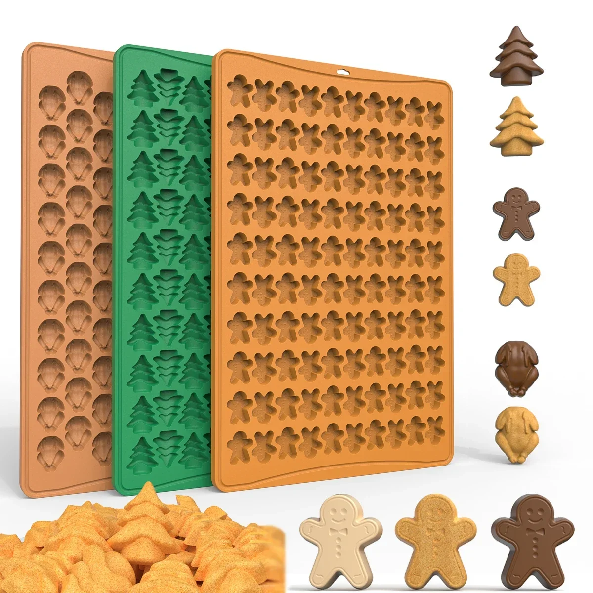 Cookie mould gingerbread man 100 holes silicone baking mini pet puppy snack grinder DIY chocolate moulds