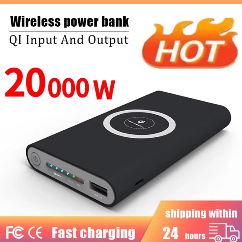 Wireless Power Bank 20000mAh Two-way Super-Fast Charging Power Bank Portable Type-c External Battery Pack Charger Universal
