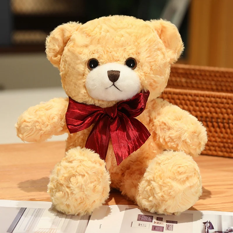 thumbnail image 1 of Oso de peluche con lazo grande de 33cm, almohada de muñeco de peluche, decoración suave para el hogar, regalos de cumpleaños, regalo de boda, 1 of 5