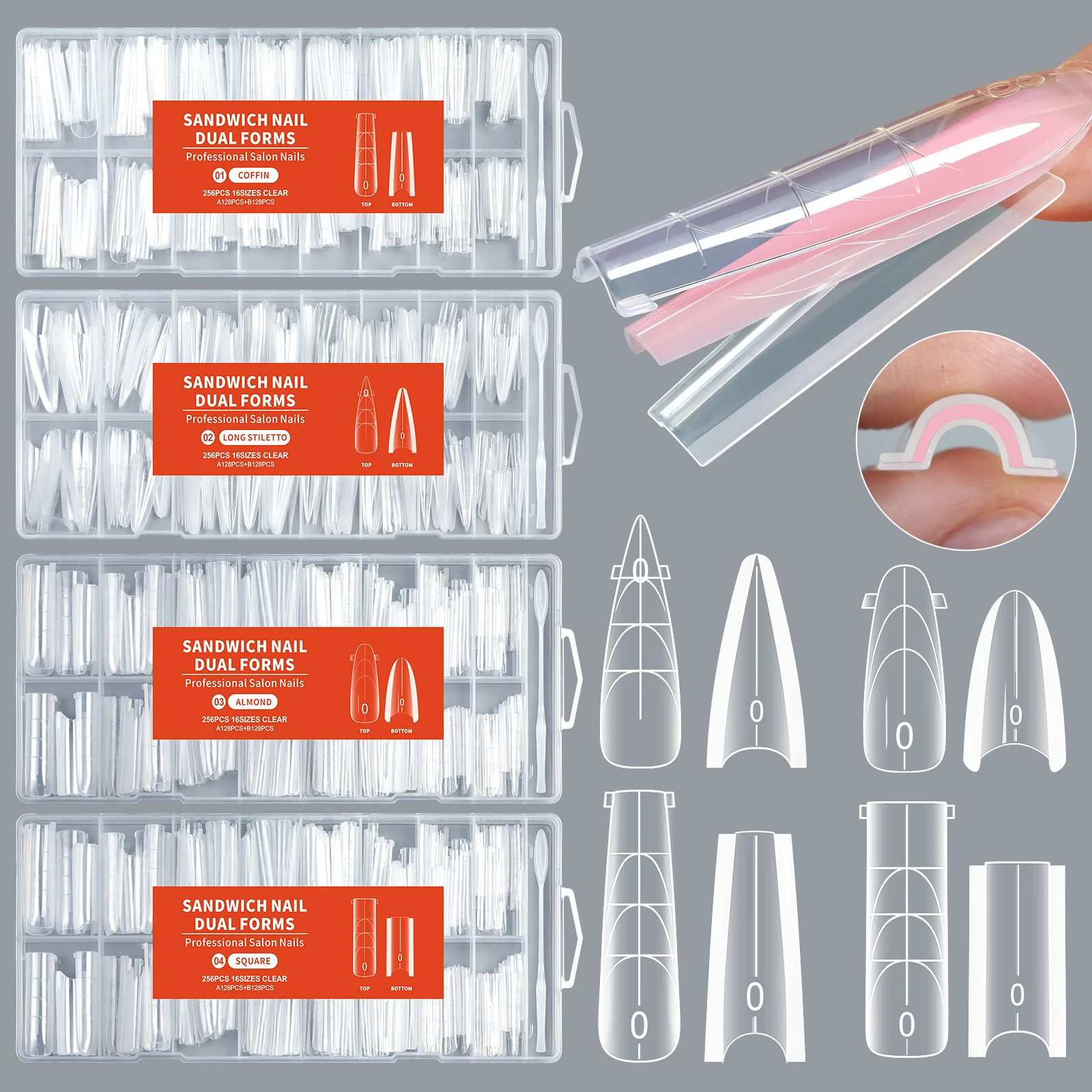 Dual forms voor kunstnagels nagelverlenging mal voor gel_voghion.com