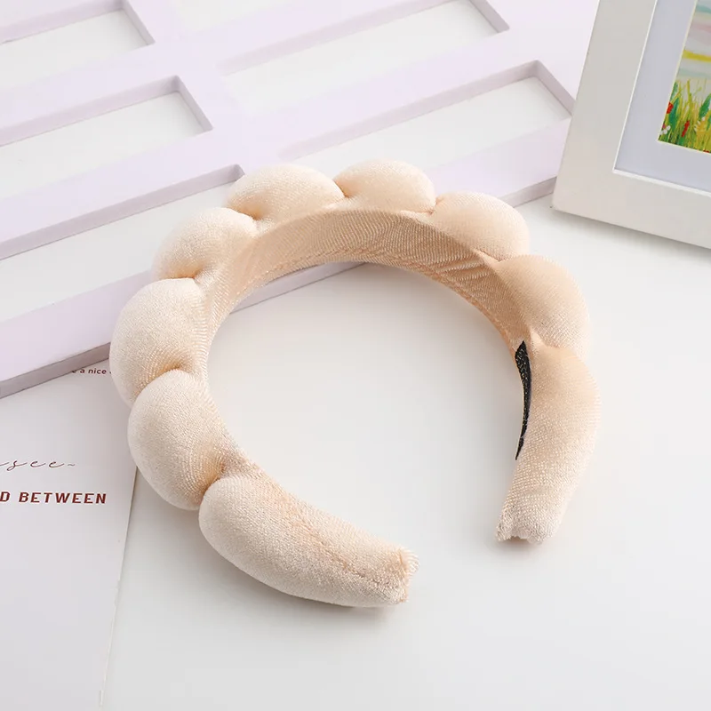 Samt Haarband hoher Schädel Top Schwamm gebratener Teig dreht High Sense Haarband Haarschmuck einfarbiges Haarband – Detail 2