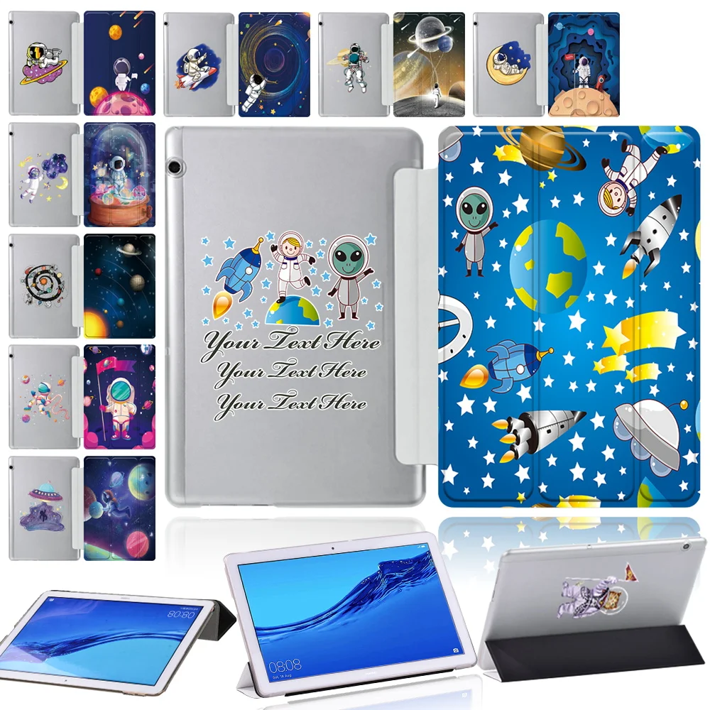 

Astronaut Print Cover for Huawei MediaPad T3 10 9.6"/MediaPad T5 10 10.1" Case Cute Tri-fold Tablet Case for Huawei T3 10 9.6"
