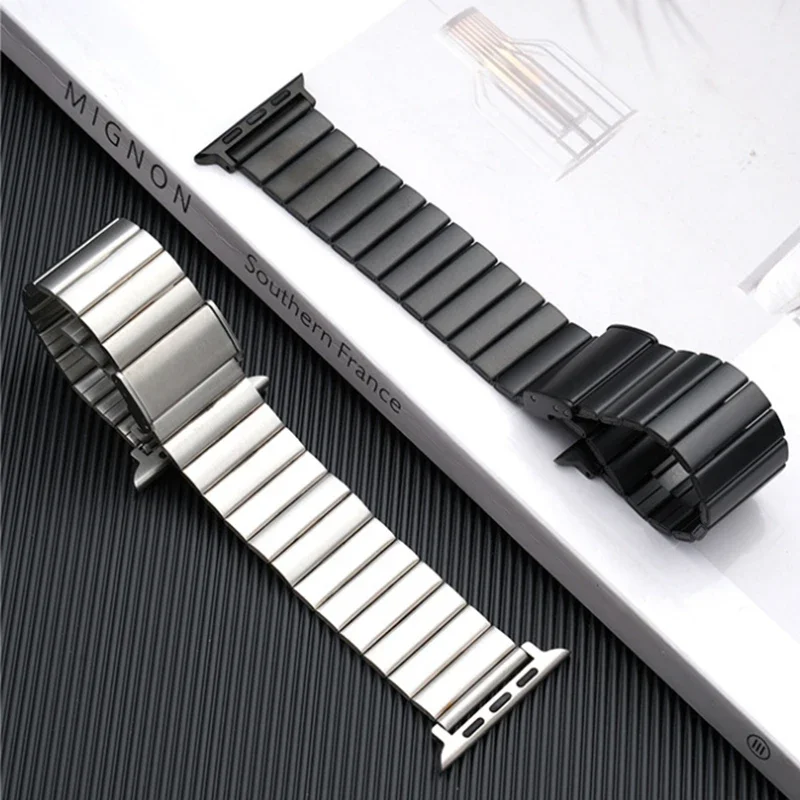 Premium Stainless Steel Watch Band - Elegant Metal Link Bracelet