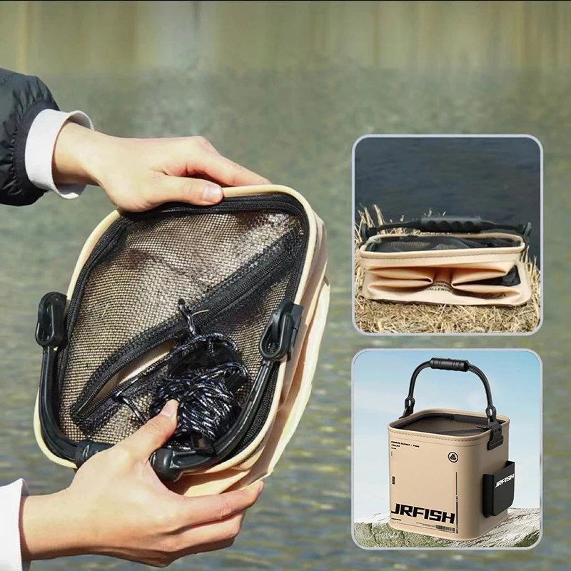 Live Fish Bag Water Bucket Thickened Folding Hand-held Fish Protection Fishing Bucket Outdoor Box Box Delivery Rope