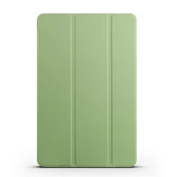 Sleek PU Leather Tri-Folding Slim Shell Protective Case for 11-Inch Tablet (2024) (Mint green)