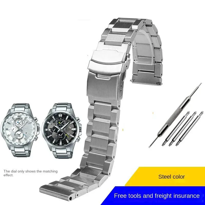 thumbnail image 1 of Cadena de reloj para hombre Casio Breitling Hamilton Citizen Huawei de 18, 20, 22 y 24 mm con hebilla de mariposa/seguridad de metal macizo mate, 1 of 5