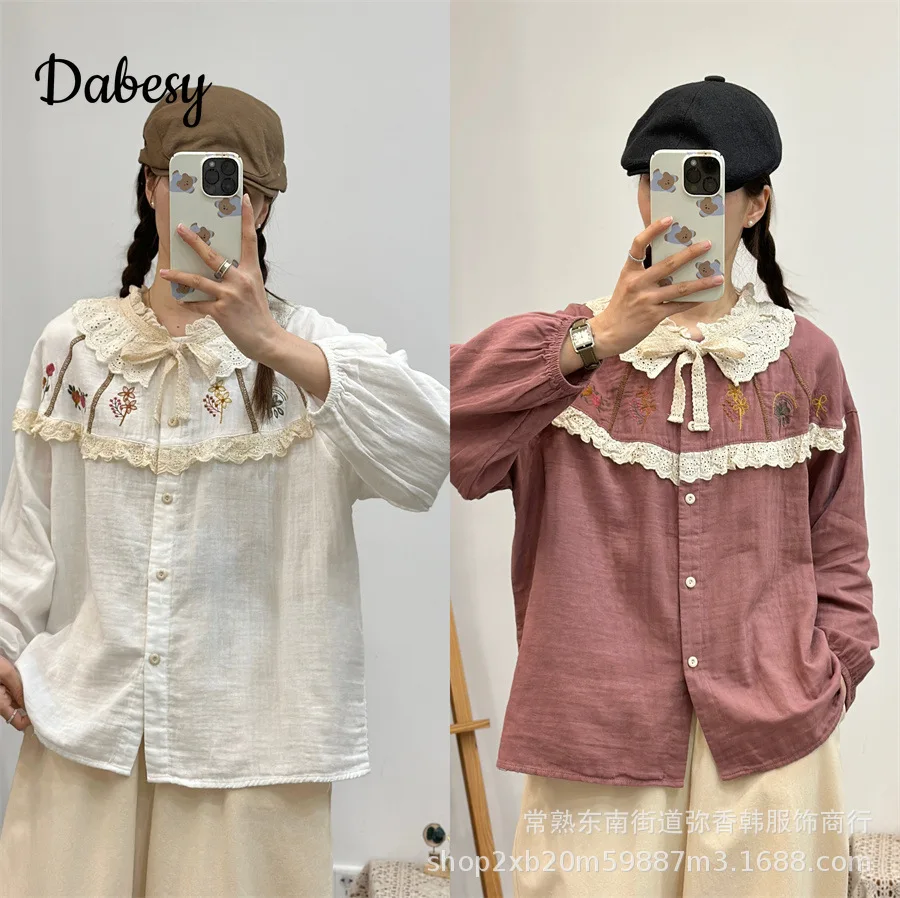 Review For  Mori Girl Style Pineapple Patterns Fake 2 Pieces Grids Shirt YV16092