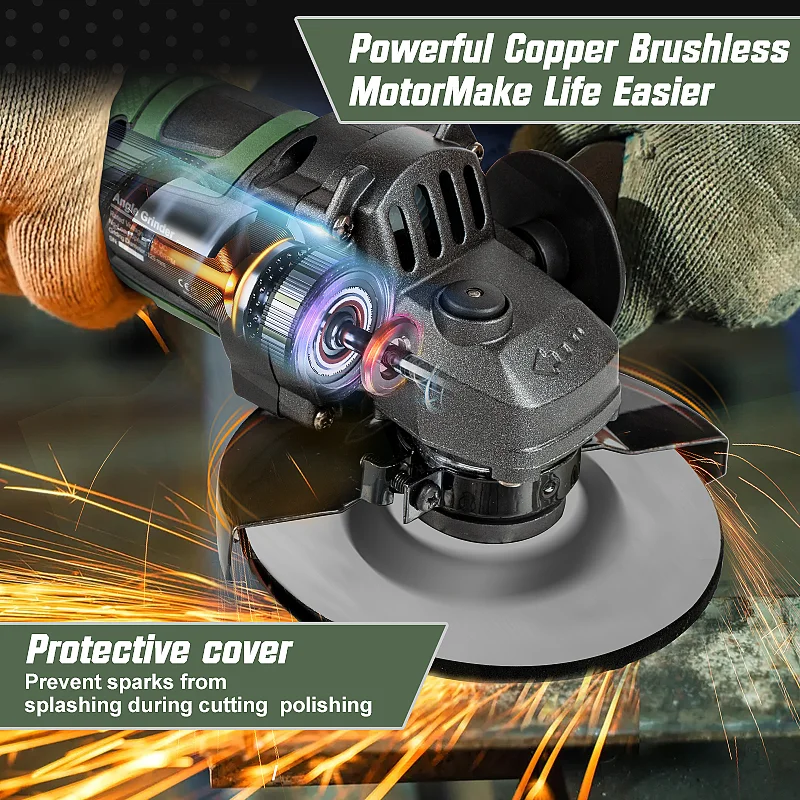 20V Cordless Angle Grinder Cutting Grinder Machine 125mm Polishing Grinding Electric Angle Grinder Power Tool By PROSTORMER 4