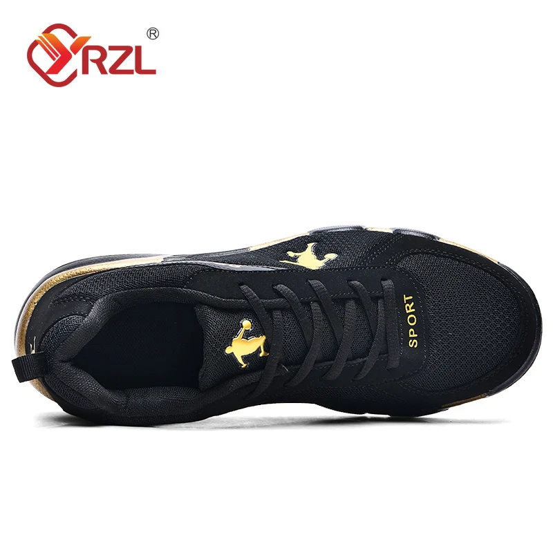 YRZL Fashion Men Sneakers Lightweight Casual Air Cushion Shoes High Quality Breathable Mesh Footwear Lace Up Sport Shoe for Male