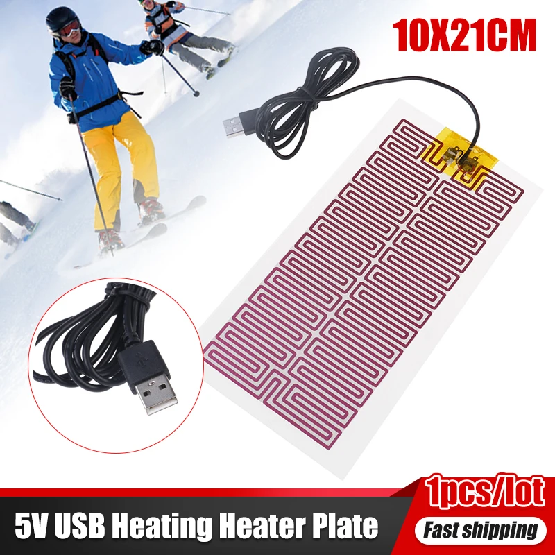 1pc 5V Portable Warm Plate USB Heating Heater Plate For Mouse Pad Shoes Golves Winter Warm Survices 10X21CM