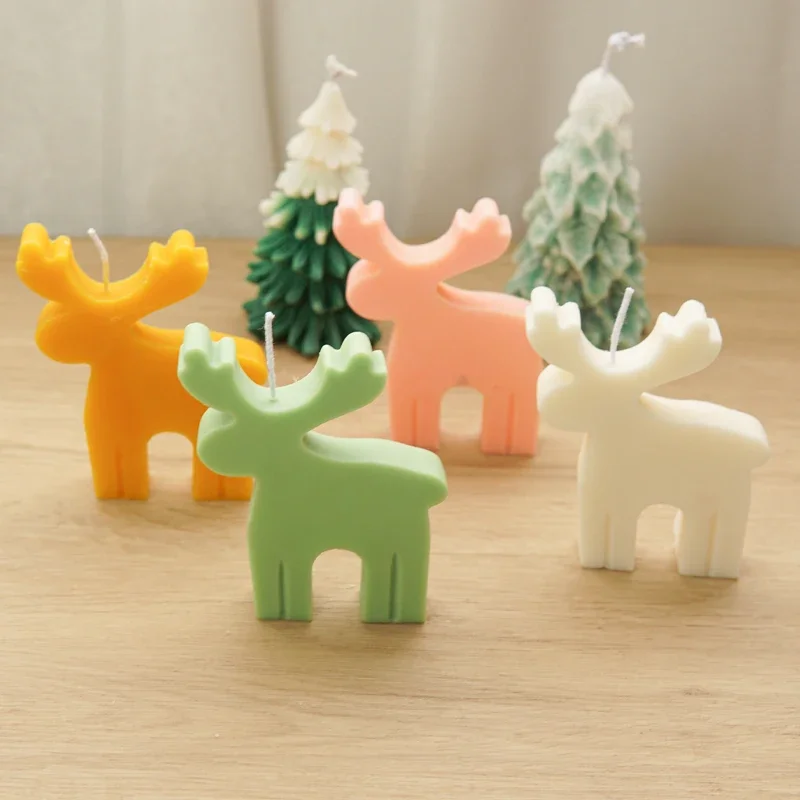 Christmas Elk Silicone Candle Mold DIY Christmas Tree Snowman Santa Claus Plaster Resin Crafts Making Tools for Home Decor Gifts silicone mold,silicone candle mold,aromatherapy candle mold,silicone candle molds,candle mold