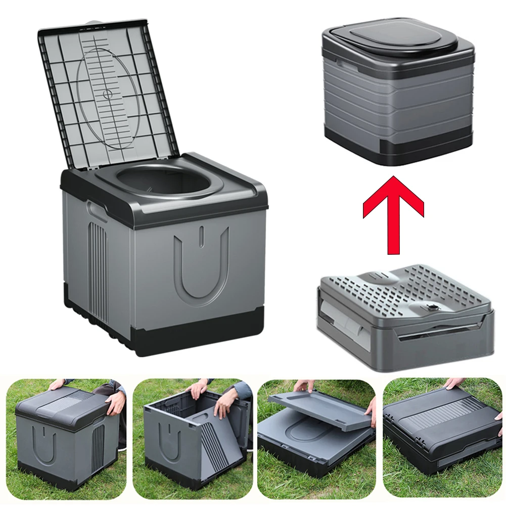 Portable Toilet Movable Toilet Portable Multifunction Bedpan Strong Bearing Capacity Reusable Trash Can Self-driving Travel Supplies Portable Toilet