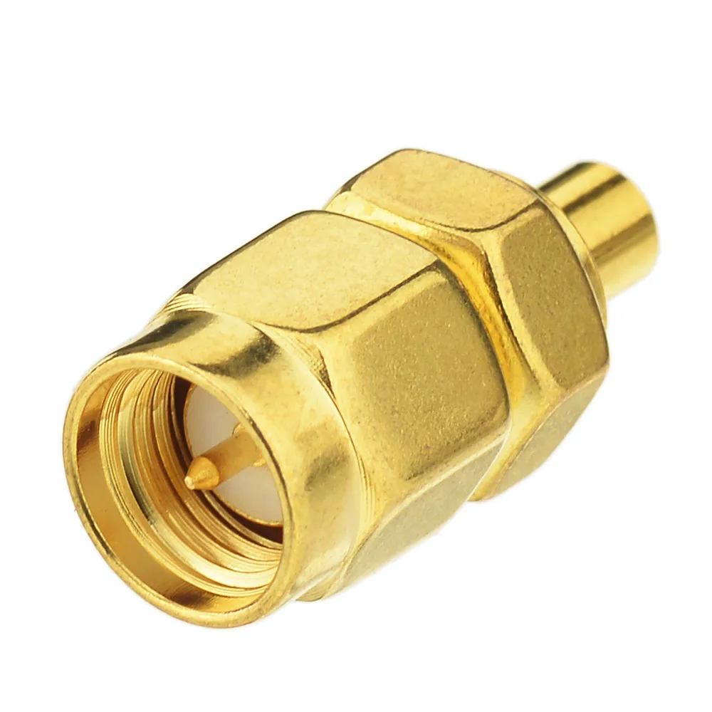 Superbat SMA-MMCX Coaxial Adapter SMA Male to MMCX Female Straight Gold-Plated RF Adapter for Electronic Components