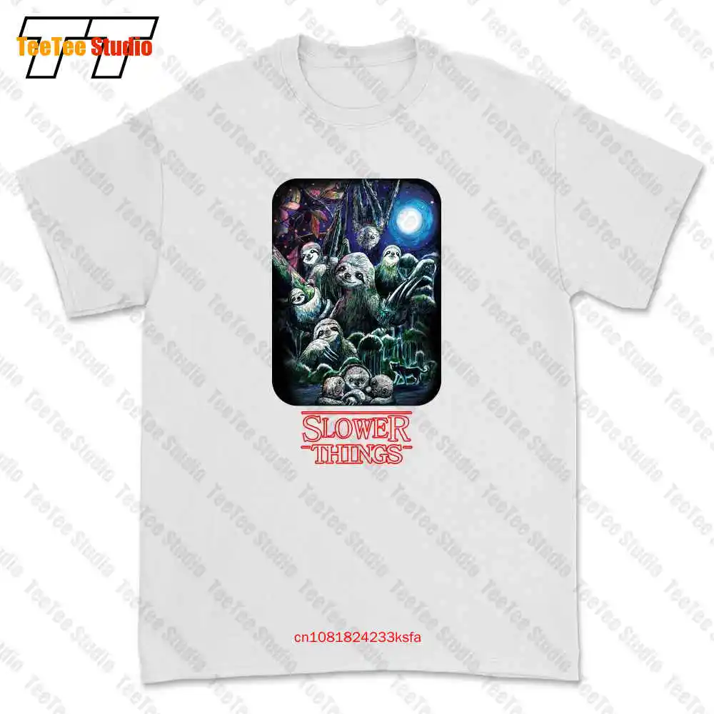 thumbnail image 1 of Camiseta con estampado de perezoso, divertida, de Slower Things, inspirada en Stranger Th!Ngs, 1MQM, 1 of 5