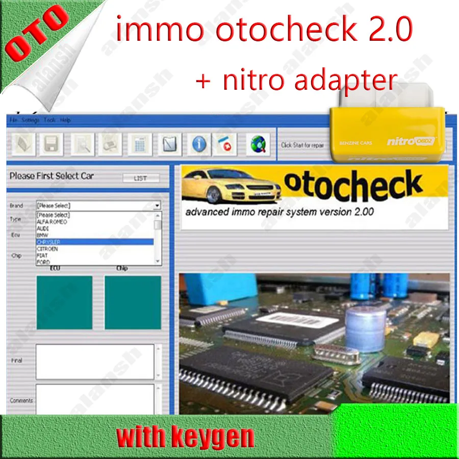 

Immo Software Otochecker 2.0 OTO Checker Cleaner Advanced Immo Repair System for Immobilizer + nitro