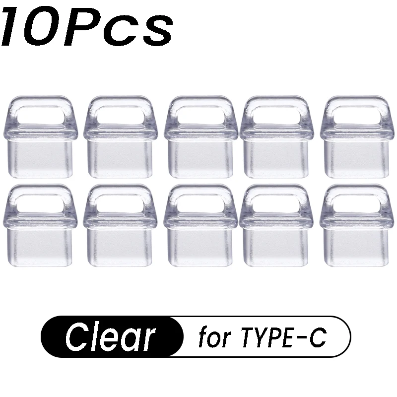 Universal Soft USB-C Port Cover with Easy Grip Dustproof Plugs