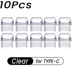 Universal Soft USB - C Port Cover with Easy Grip Dustproof Plugs (10PCS Clear A)