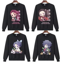 Adult Children Anime Demon Slayer Sweater Long Sleeve T-shirt Anime Cotton T-shirt Cosplay Costumes Tops Printed Sweatshirt