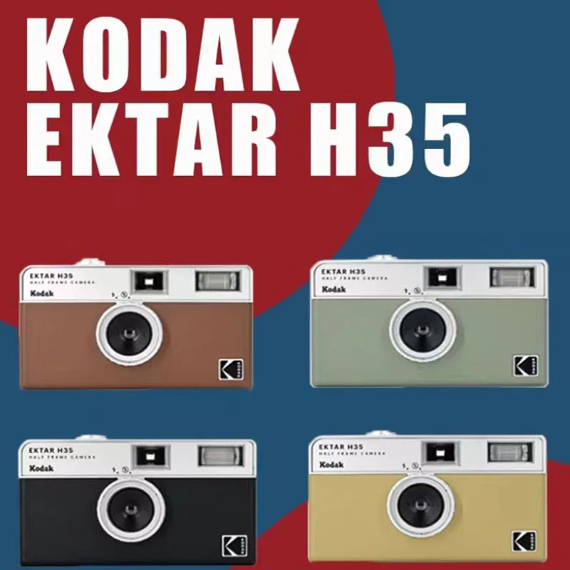 

Sell Hot KODAK EKTAR H35 Half Frame Camera 35mm Film Camera Optional Kodak ColorPlus 200 Reusable Film Camera With Flash Light