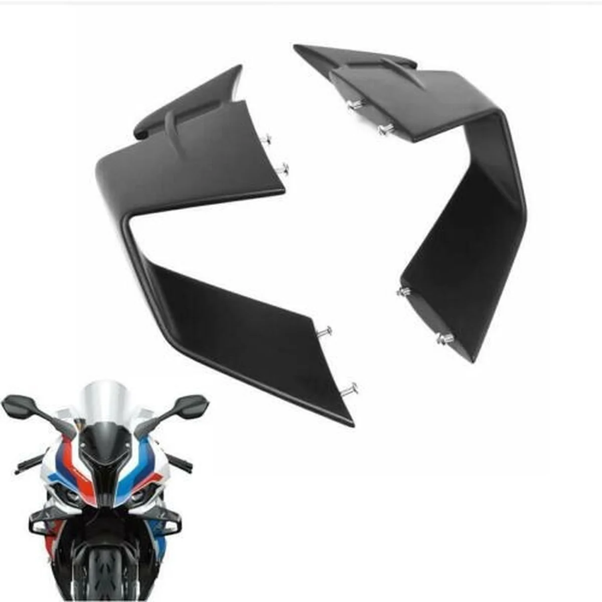 

Matte Black Front Spoiler Fxed Wind Winglets For BMW S1000RR M1000RR 2019-2022