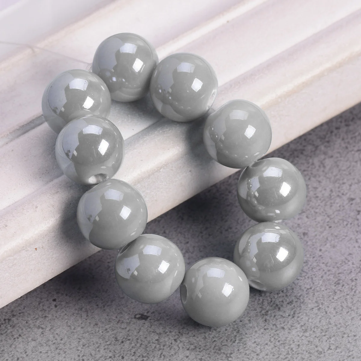 Craftdady – Kit 180 Perline In Porcellana 8 Mm Fatte A Mano, 12 Colori, Con Filo Nylon 24 M, Per Creare Gioielli Fai Da Te