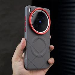 Luxury Leather Pattern Magnetic Soft Hybrid TPU+Metal Back Case - Enhanced Quality for Vivo X200 Pro (GRAY)
