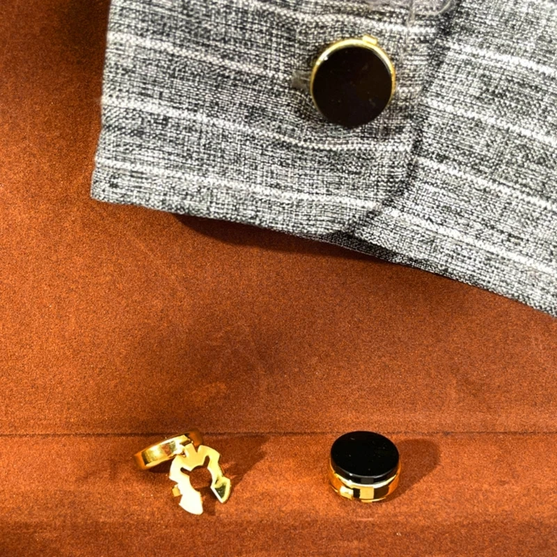 Brass Round Cuff Button Covers - 10pcs Imitation Cufflinks for Mens Formal Shirts and Weddings
