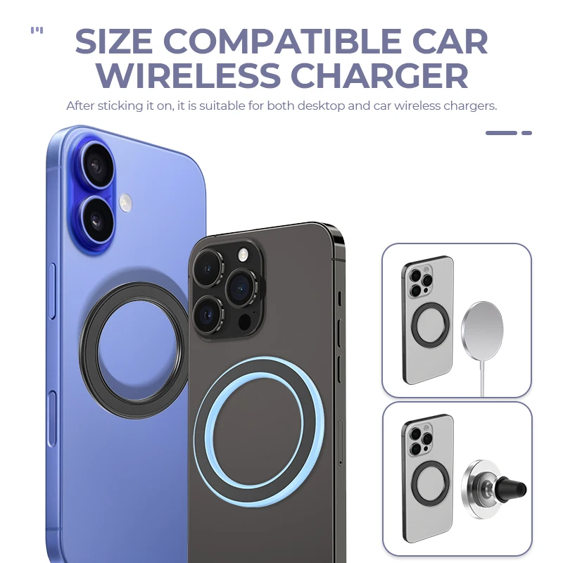 Per Magsafe Forte anello magnetico Supporto per telefono Supporti Magnete adesivo Supporto per telefono cellulare da parete Supporto per cruscotto per auto per IPhone 15 - immagine 6