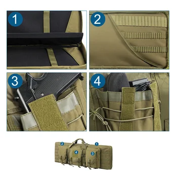 32 38 42 inch Double Rifle Case Bag Tactical Weapon Gun Case Rifle & Pistol Bag Long Gun Bag for Hunting Range Sports Transport 4