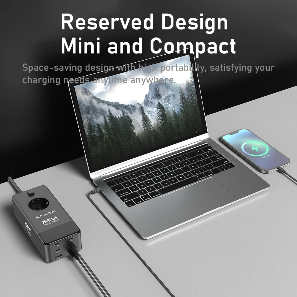 GaN USB C Fast Charging Station 200W