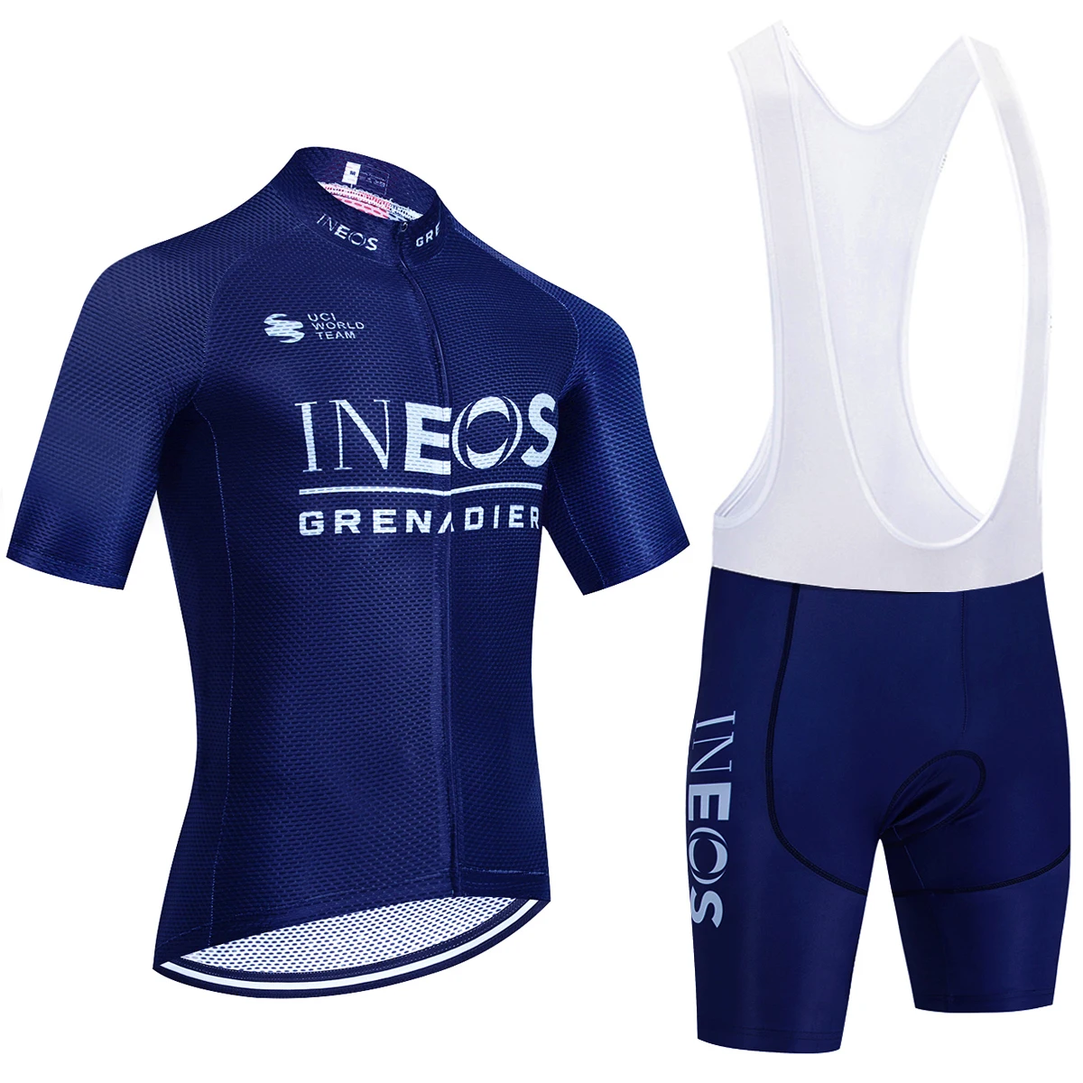 Ineos Team Summer maglia da ciclismo manica corta Set traspirante MTB Mountain Racing Bike Uniform pantaloncini con bretelle uomo abbigliamento da bicicletta